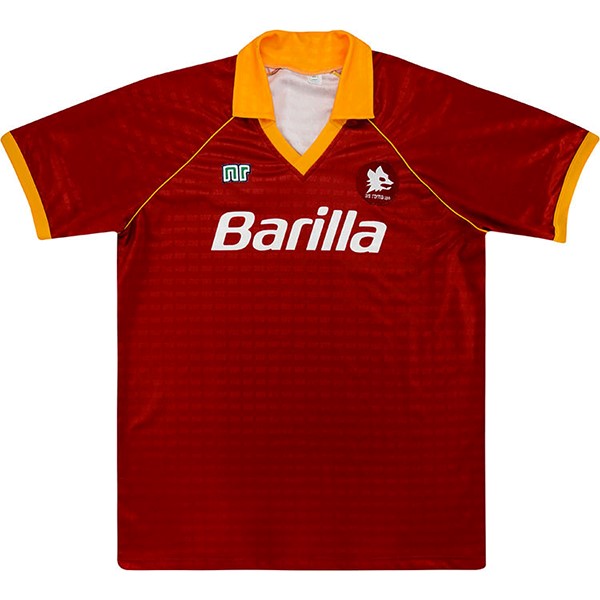 Camiseta As Roma Primera Equipo Retro 1990 1991 Naranja